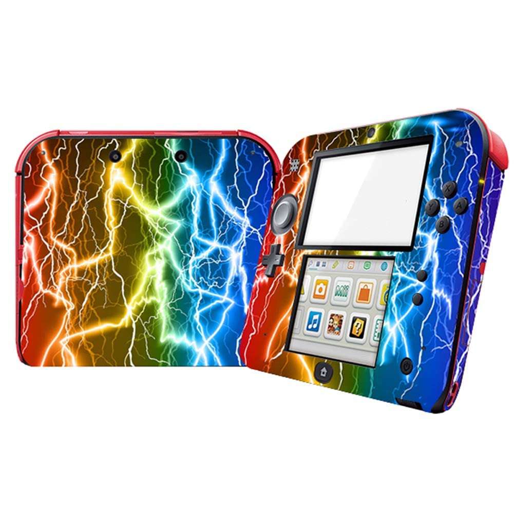 Lightning Design Video Game Vinyl Skin Protective Decal Cover Compatible with Nintendo New 2DS System Console Sticker