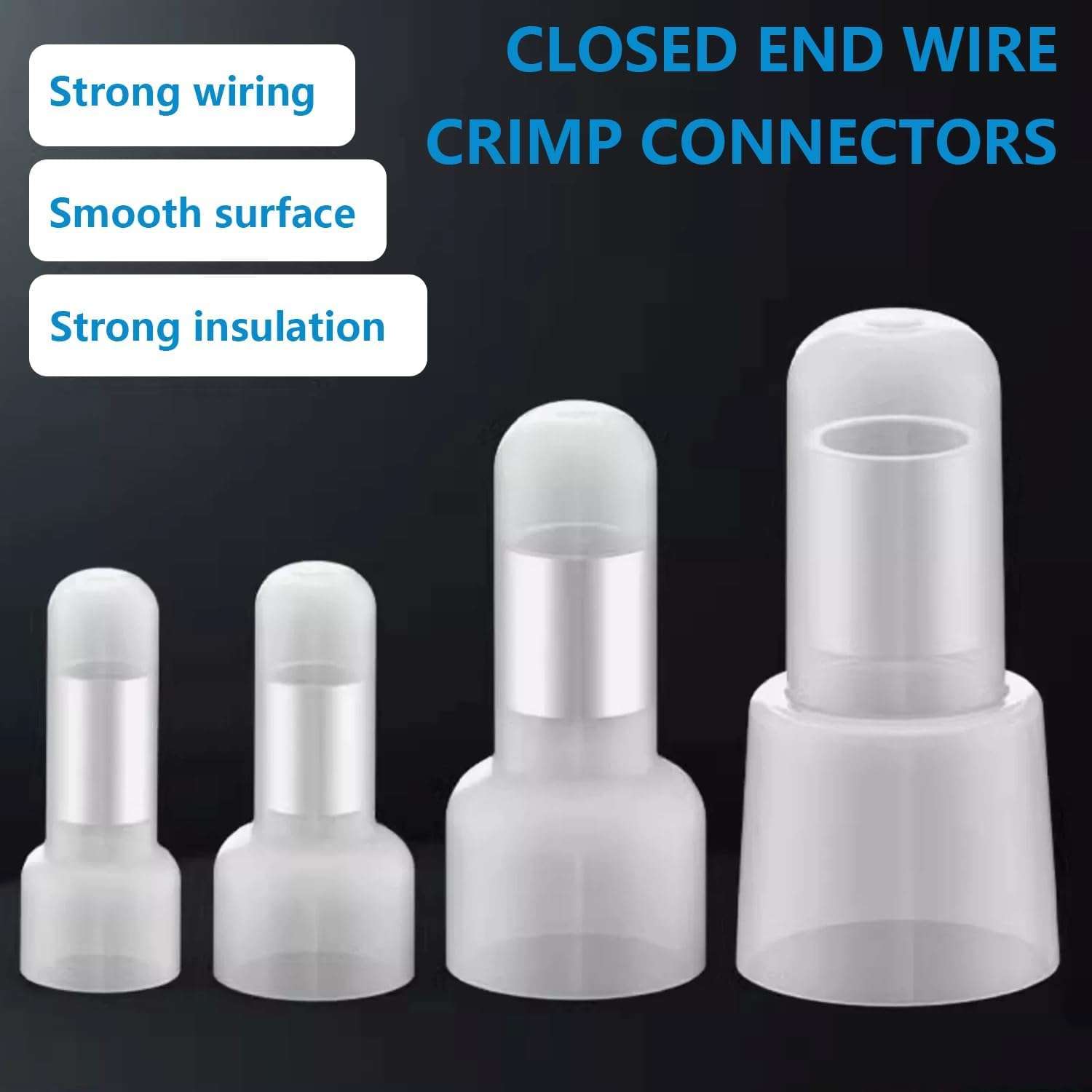 smseace 580Pcs Closed End Crimp Terminal 22-16,16-14,12-10AWG Wire End Caps Nylon Closed End Wire Connectors for Car,Audio,Electrical Equipment 6