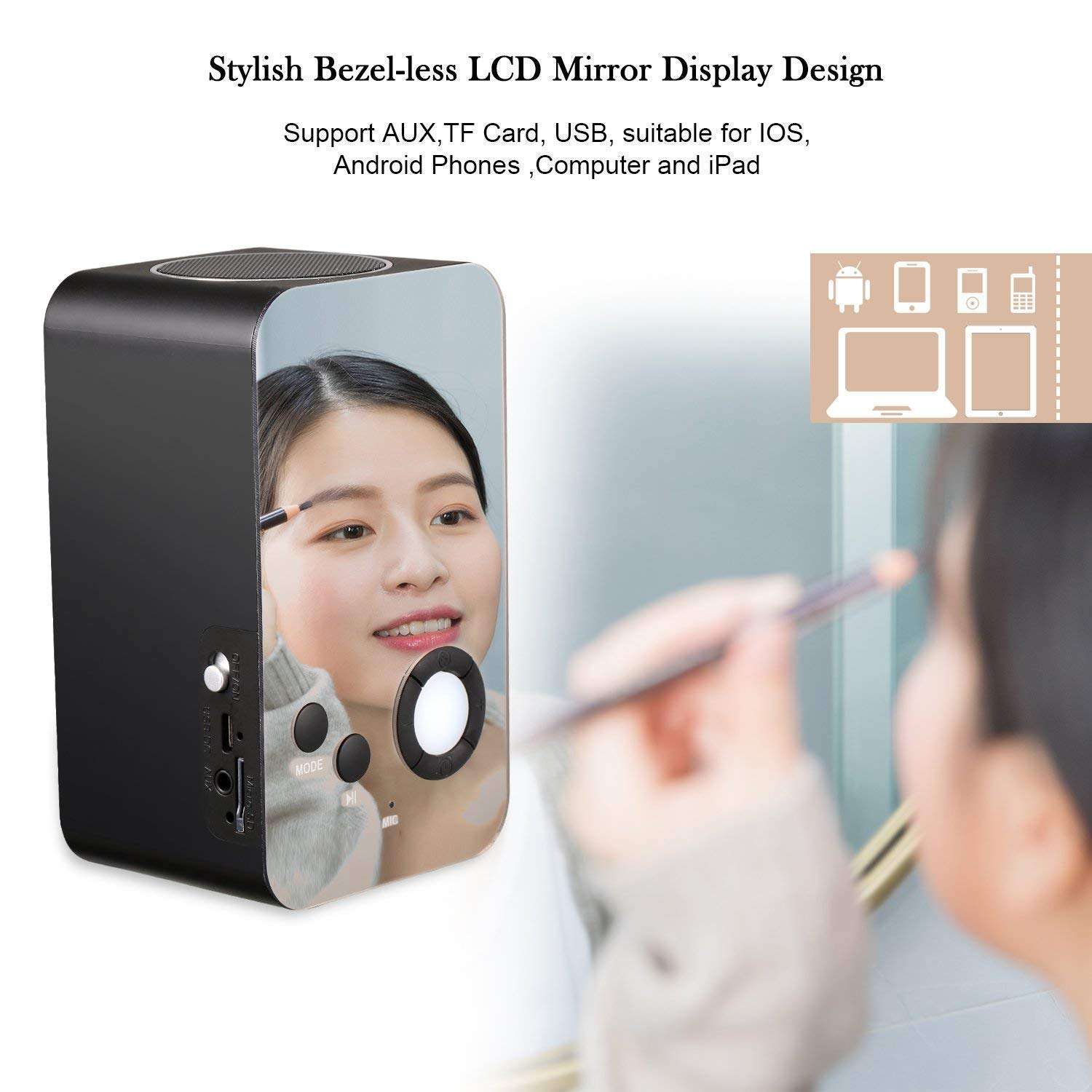 Acid Eye Bass38 Front Mirror Wireless Bluetooth Speaker (Gray) 5