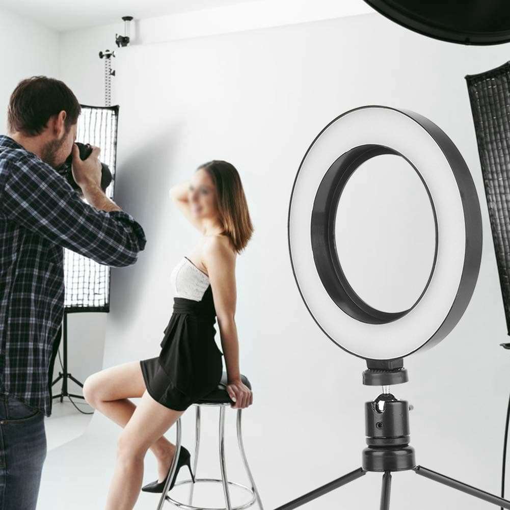 LED Ring Light, Selfie Ring Light with Tripod Stand Video Live Studio Dimmable Ring Light for Makeup/YouTube Video/Camera/Vlogging 6