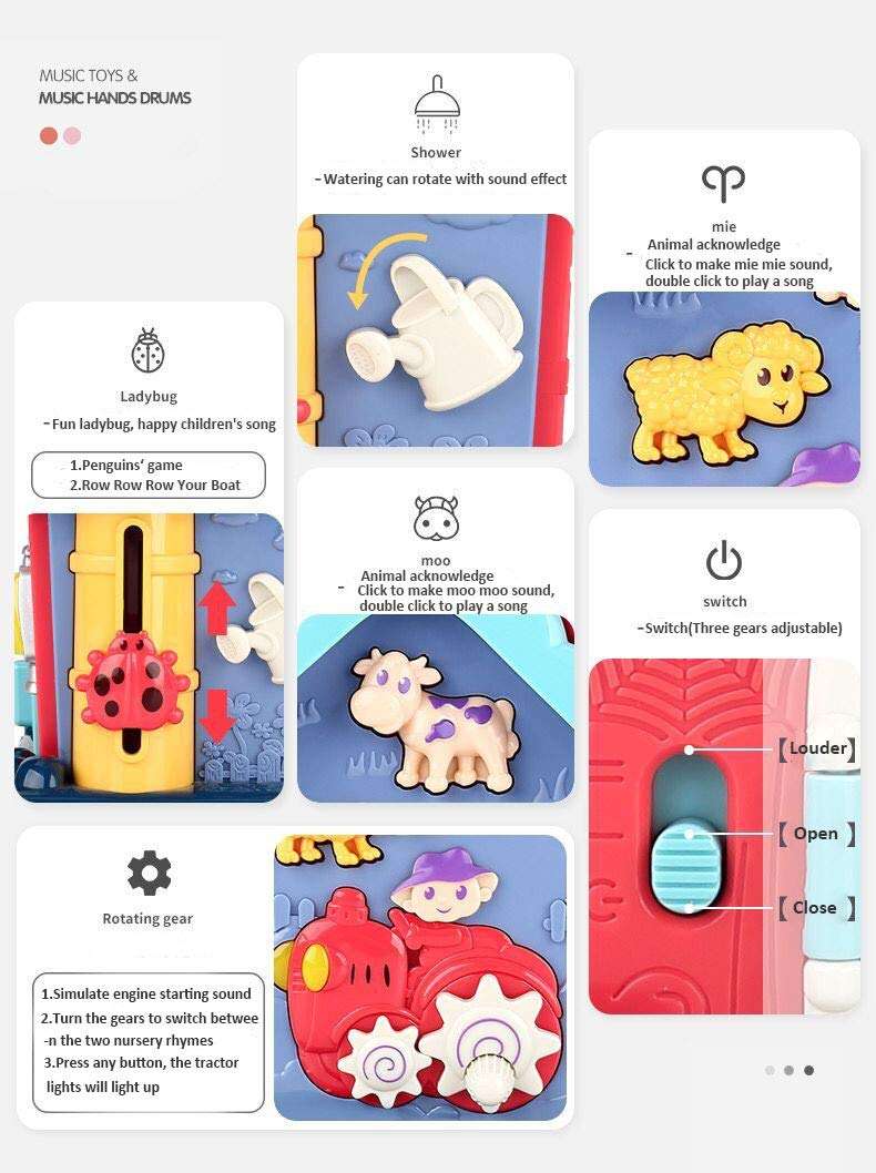 CUTIE PUMPKIN Musical Activity Cube，Toddler Kids Electronic Educational Learning Toy with Lights Nursery Rhyme Story and Music，Peekaboo Toy Early Skill Development Gift 18 Months Infants（Green） 4