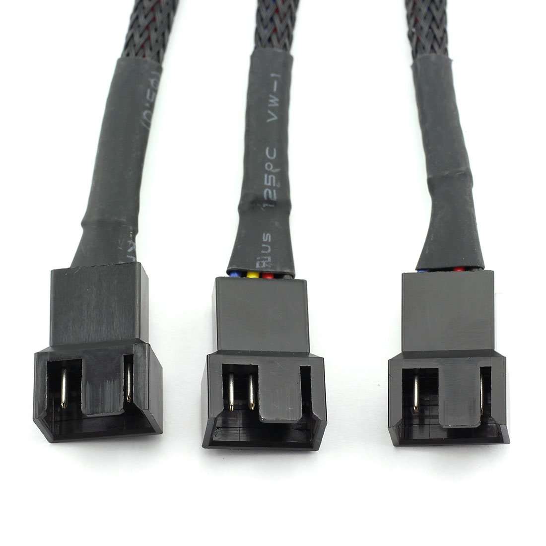 DZS Elec 4PCS 4Pin 1 to 2 Ways PWM Fan Splitter Cable Black Sleeved Fan Power Extension Cable 4Pin Female to 2X 4Pin Male 27cm/10.5 inches 6