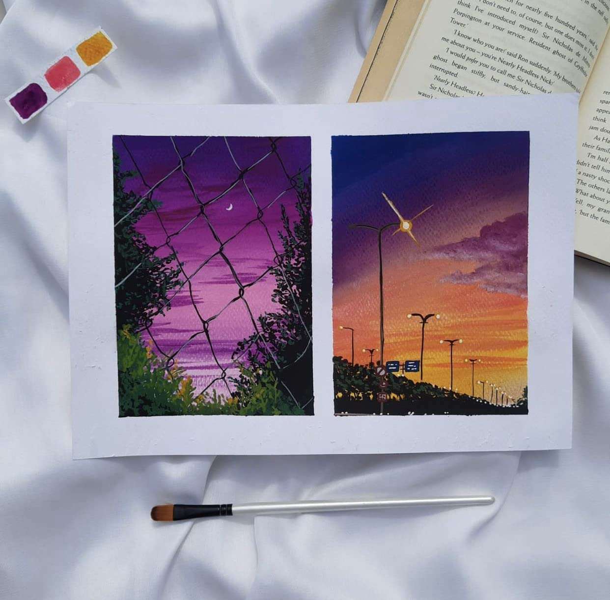 Zen Sangam Express your Mind 300 GSM Cold Pressed Rough Grain Surface, Acid Free, A5 Size Gouache Papers Sheets (21x14.8cm, 24 Sheets) 6