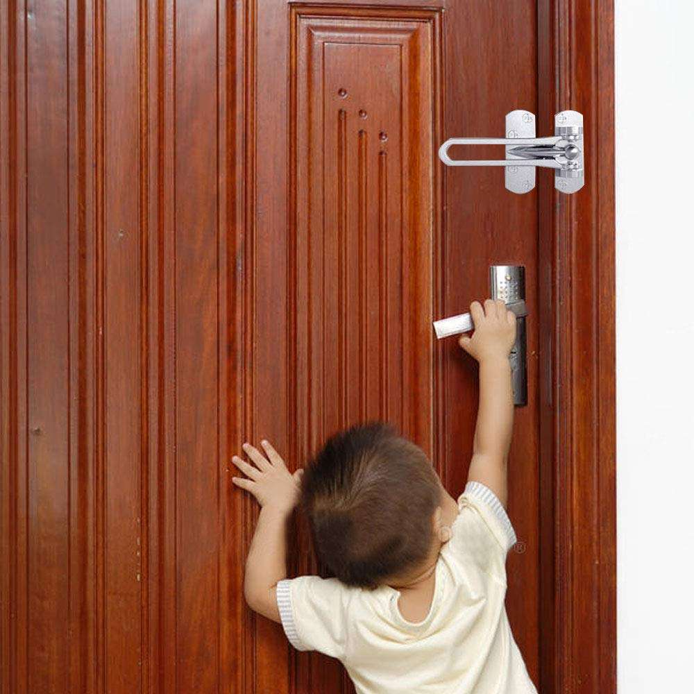 NACTECH 2 Pack Door Security Guard Swing Bar Lock Heavy Duty Aluminium Alloy Latch Guard Clasp for Home Hotel Office 5