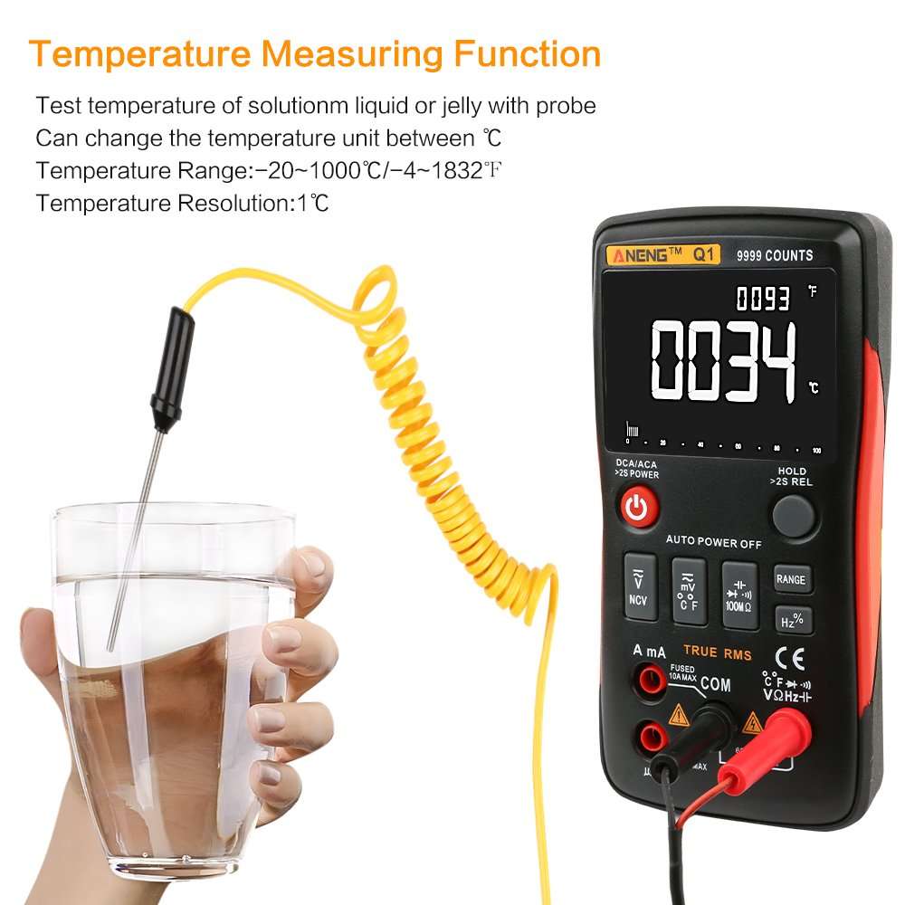 ANENG Q1 True-RMS Digital Multimeter Esr Meter Testers Automotive Electrical Dmm Transistor Peak Tester Meters Resistor - Red 2