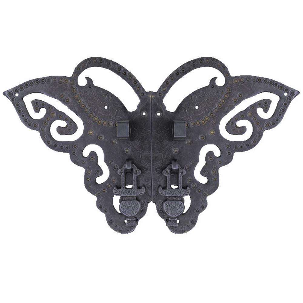 AWCPP Butterfly Door Knocker, Furniture Handles Antique Copper Handle/Door Lock/Retro Knob/Hardware Accessories-Black U-Shaped Needle-15Cm