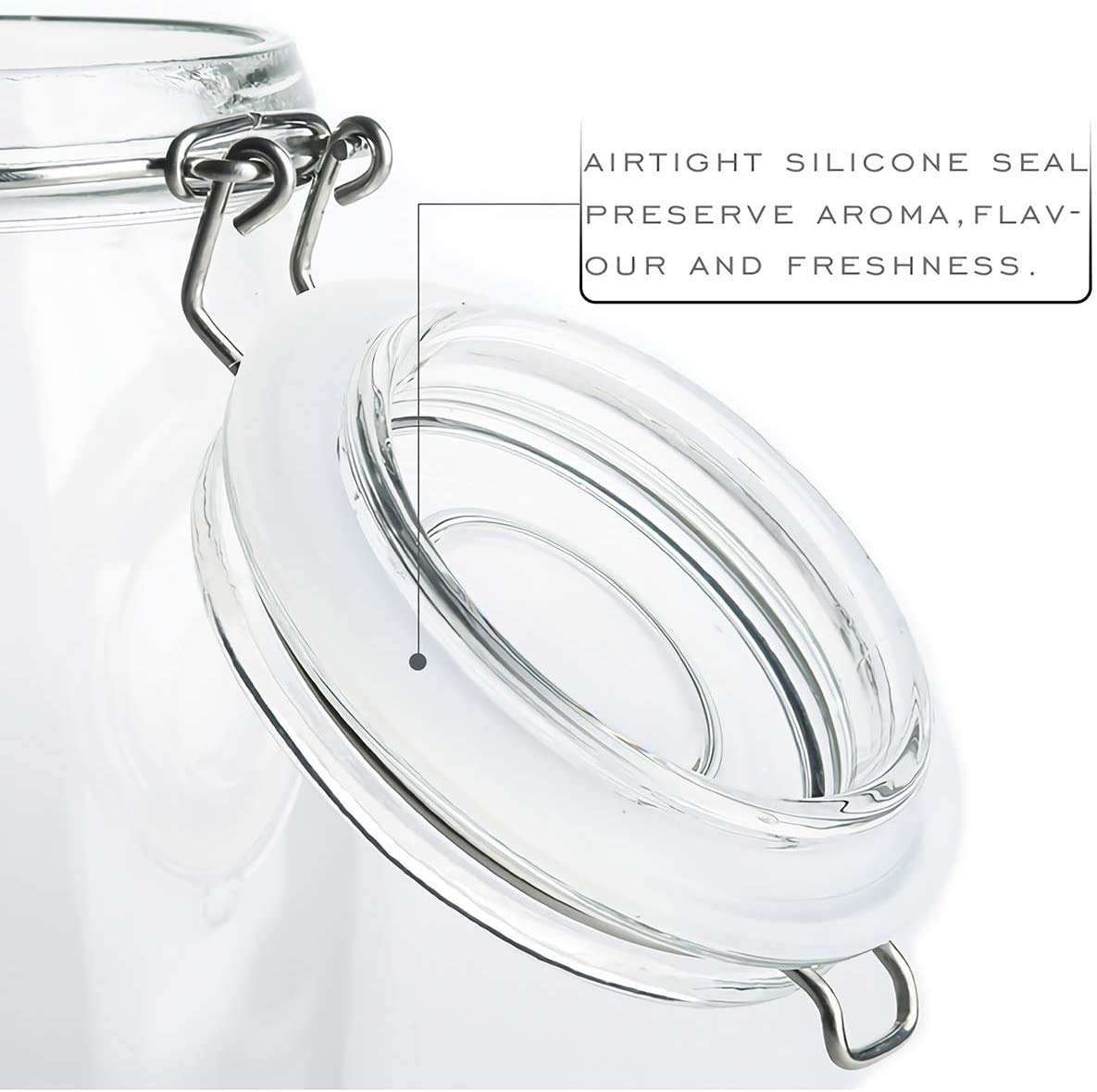 ElysianStores® 500 ML Cube Clip Jar for Food Storage Set of (PCS - 2) 3