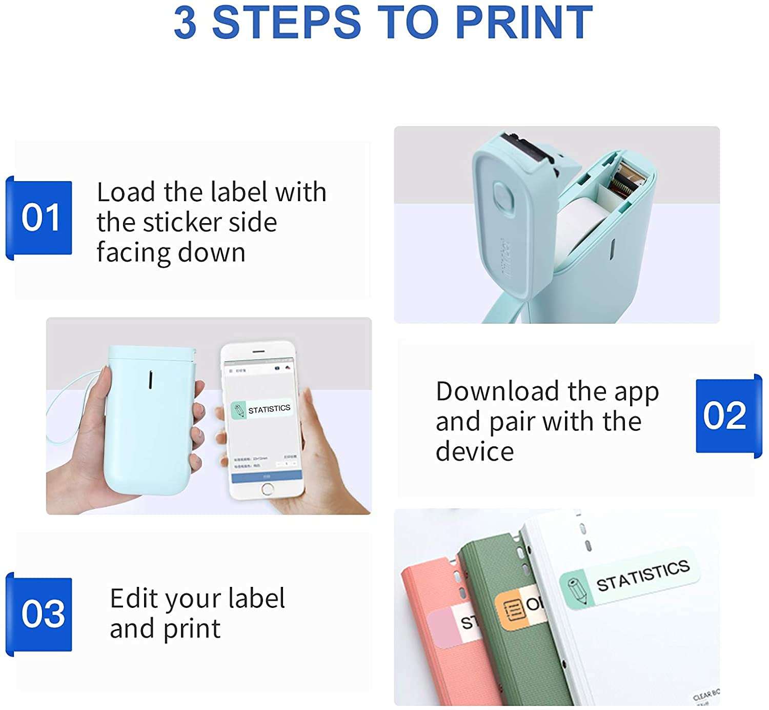 NIIMBOT D11 Label Maker for Office or HomeOrganization, Mini Bluetooth Label Printer with Sticker (6 roll Paper, Green) 2