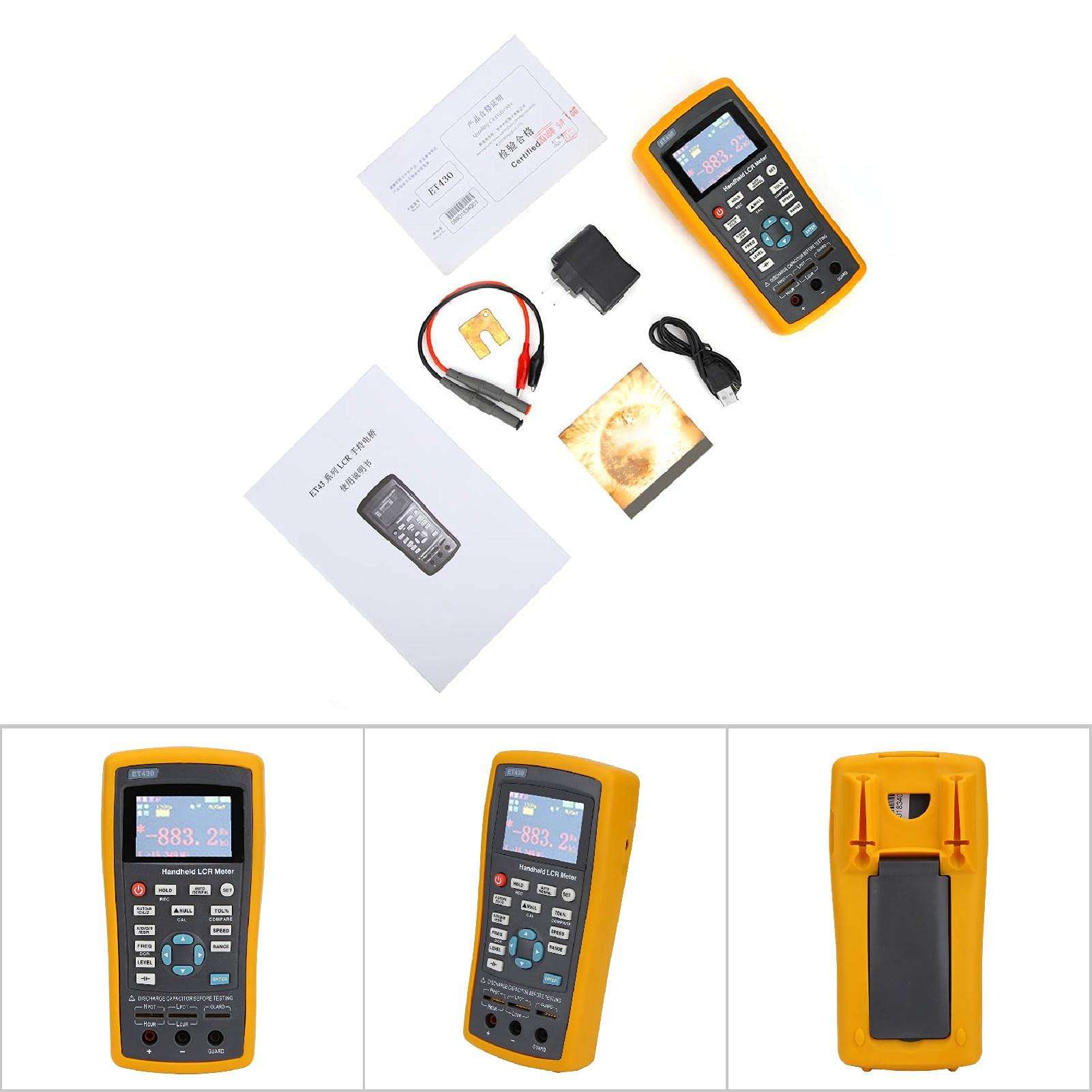 ET430B/ET430 Portable Capacitance Tester 2.8inch TFT LCD Screen Multifunction Digital Capacitance Inductance Resistance Tester Support for The SCPI Protocol(ET430) 3