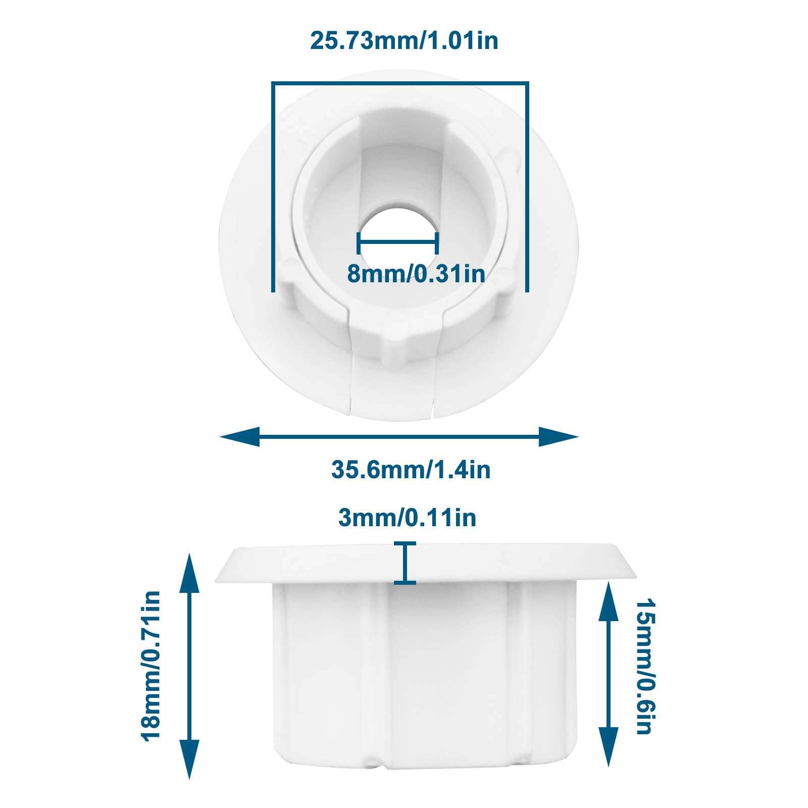 Create idea 4PCS 1-Inch Wall Hole Feed-Through Cable Bushing Plastic for Starlink Ethernet Cable Grommet Furniture Wire Holes Network Cable Fixed Carder (White) 5