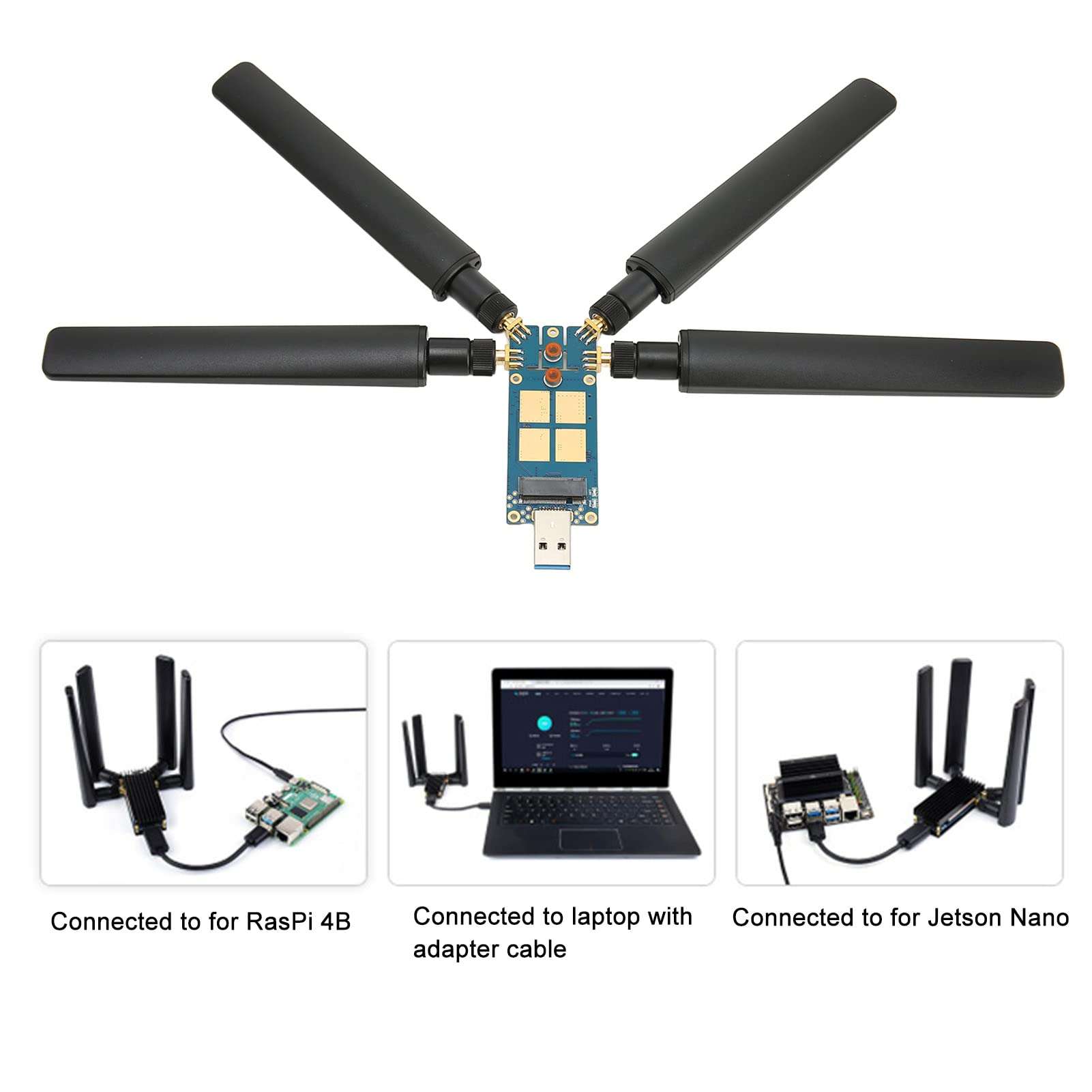 VBESTLIFE 5G DONGLE Expansion Board, M.2(NGFF) Key B Interface, SMA Antenna Interface, Compatible with SIMCom and Quectel 5G Modules, for Win, for Linux, for Android 6