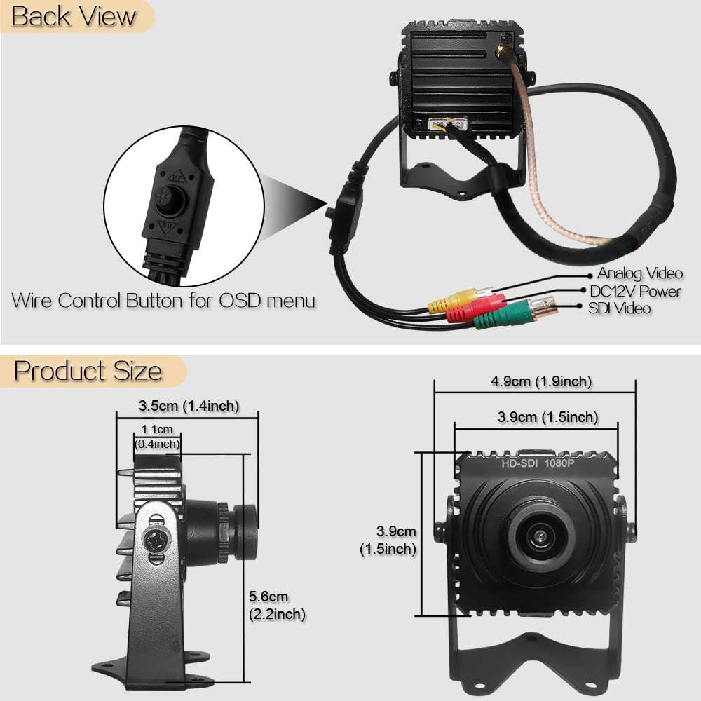 CHISHUNG 2.1MP 1080P HD Mini SDI Day Night Security Camera, DNR, Defog, HLC, 6 Privacy Zones, Motion Detection, Low Light Camera 6