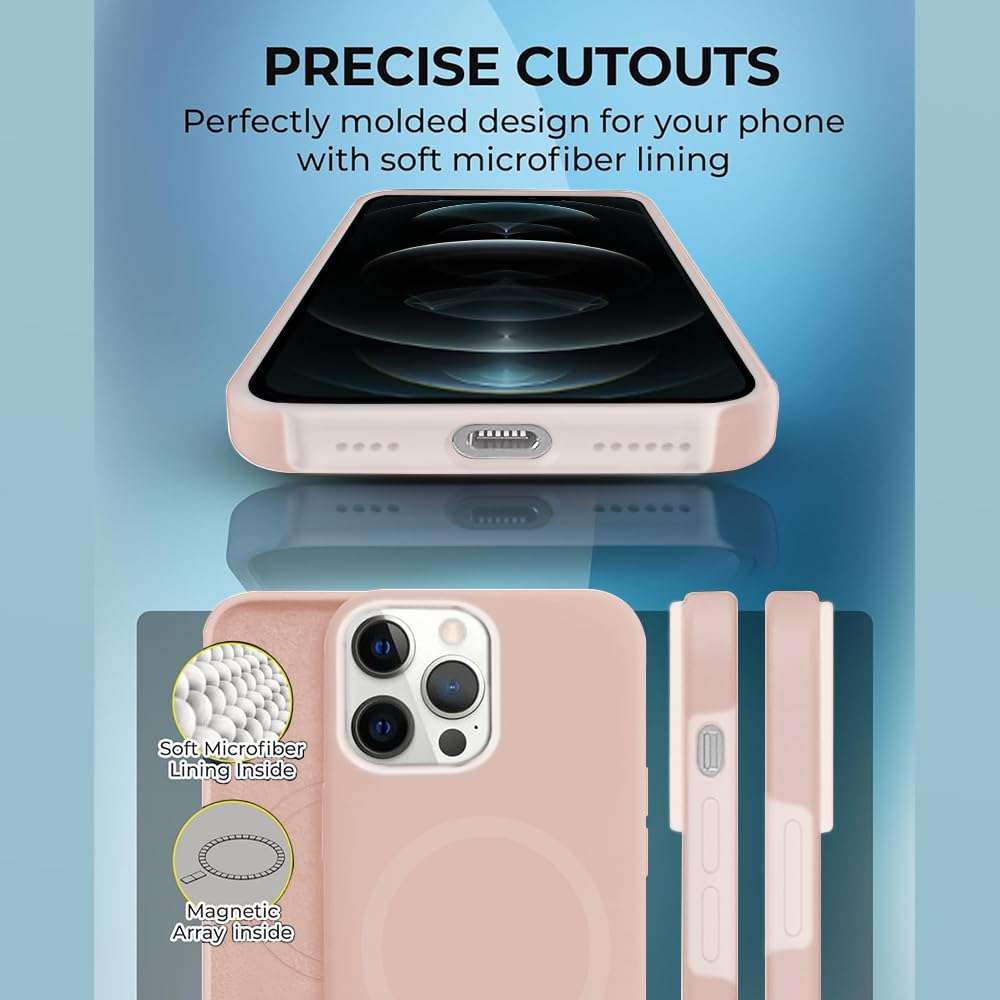 SNAPWAVE iPhone 12 Pro Max Silicone Back Case | Shock Proof Design & Camera Protection | Premium Rubberised Apple iPhone 12 Pro Max Cover (Microfiber Lining) | Ultra Smooth Silicone - Mist Blue 5