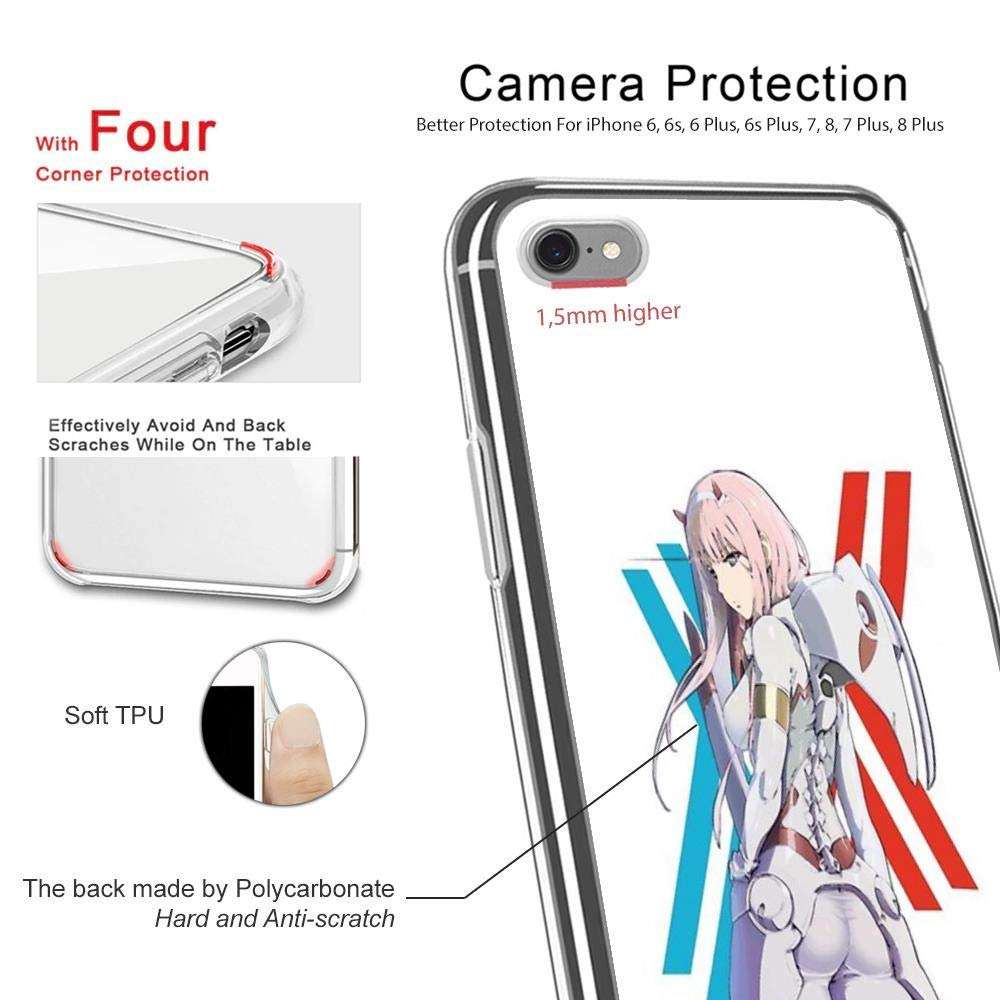 Fotrsta Parasite Movie 2019 Darling in The Franxx - Zero Two Pilot Suit Case Cover Compatible for iPhone (7 Plus/8 Plus) 4