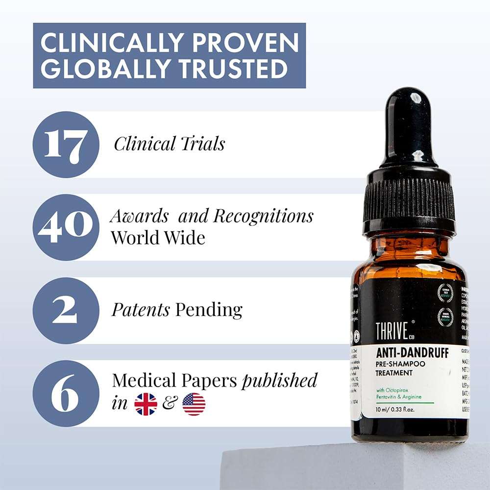 ThriveCo Anti-Dandruff Pre-Shampoo Serum for Itchy, Dry & Flaky Scalp | With Octopirox, Pentavitin & Arginine | Reduces Hair Breakage & Strengthens Hair for Men & Women | 10ml 5