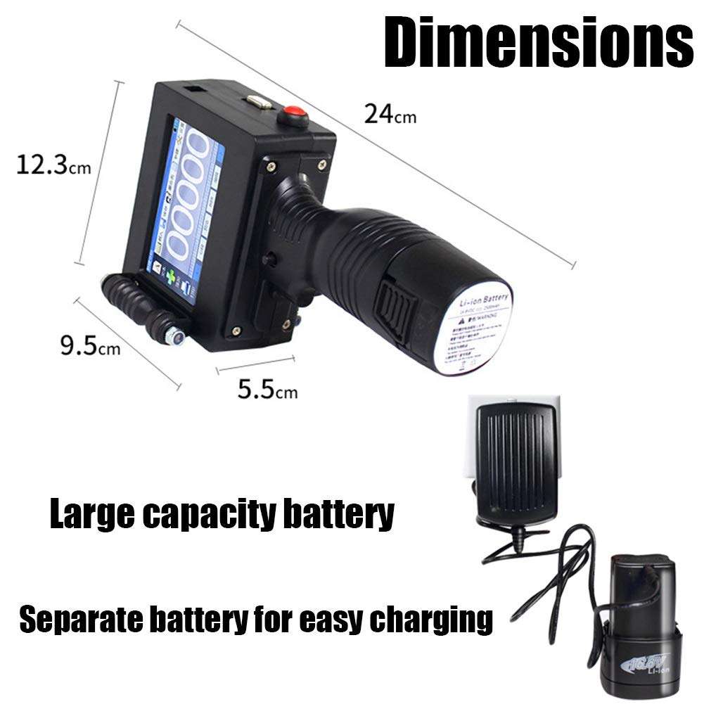MX3S Portable Printers Labelling Gun, Handheld Inkjet Code Printer HD, Printing Trademark Logo Barcode Graphic Date Price Label Making Machine (Color : A) 3