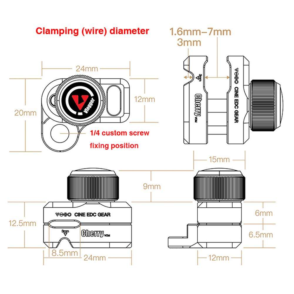 FRIENA HDMI Cable Clamp Lock Compatible with Camera Cage 5
