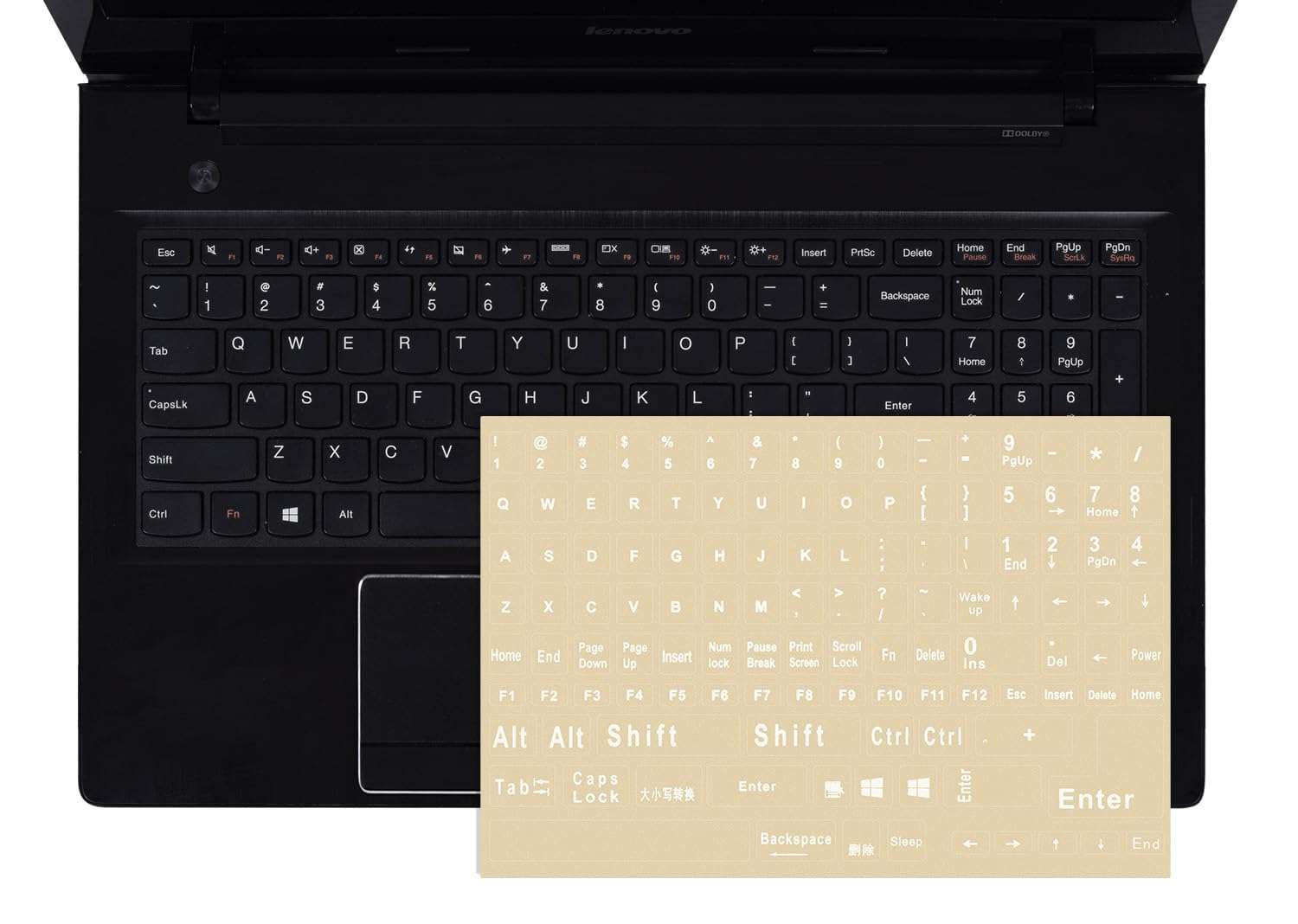 English Keyboard Stickers, Universal Computer Laptop Replacement Keyboard Letters Transparent Background White Lettering Alphabet Stickers for Laptop PC Computer Notebook Desktop 4
