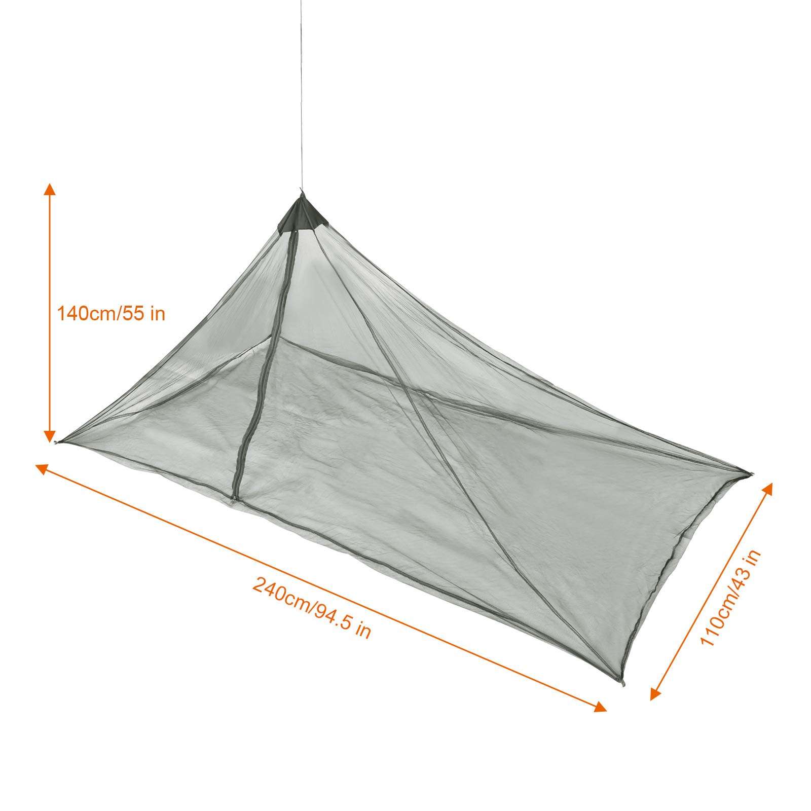 GWHOLE Camping Mosquito Net Canopy, Bug Net for Camping Bed, Tent Pegs Attached,Compact and Ultra-Light 2