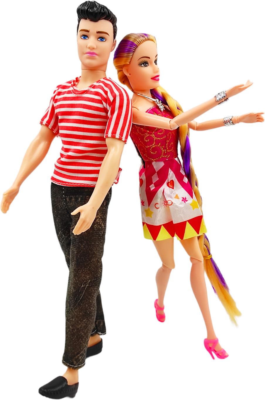 Barodian's Honeymoon Couple Doll Set - Multicolor Dancing Dolls with Movable Joints - Rantic Gift