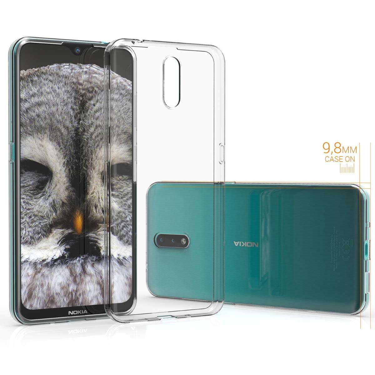 kwmobile Case Compatible with Nokia 2.3 - Clear Case Soft Slim Flexible Protective TPU Phone Cover - Transparent 3