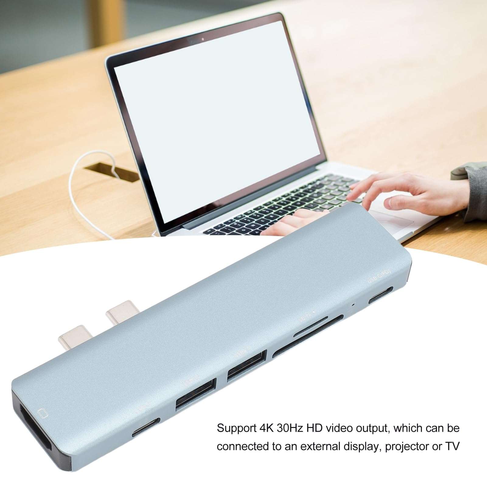 Tangxi USB C Hub, 4K 30Hz HD Output 10Gbps PD 87W Charging Memory Card Slot Aluminium Alloy USB C Docking Station for PC, 5Gbps Data Transmission 3