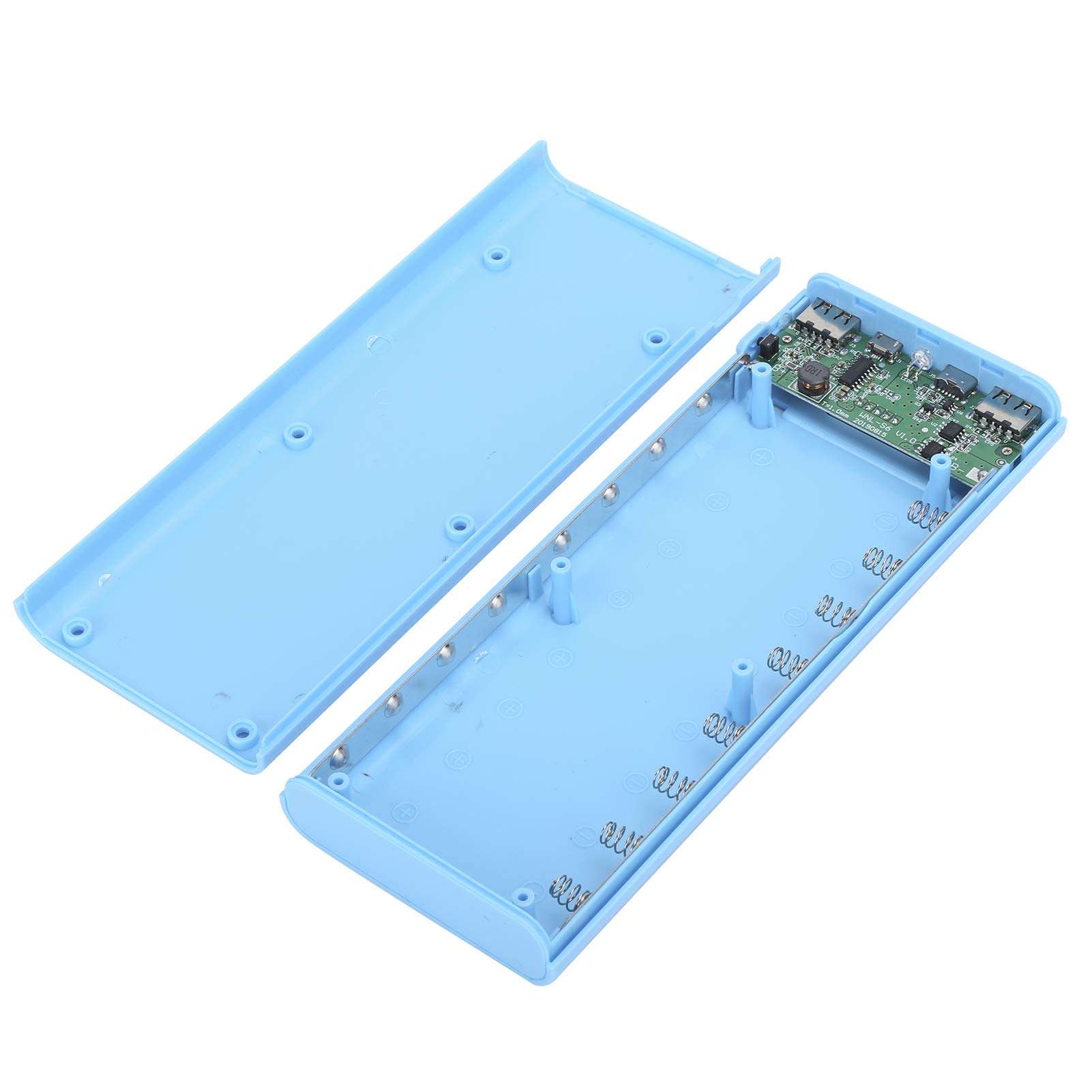 8X 18650 Battery Power Bank, LED Flashlight Battery Storage Box, Power Protection Lightweight DIY for Tablets Power Bank Supply Jacking Accessory Smart Phones(Blue) 5