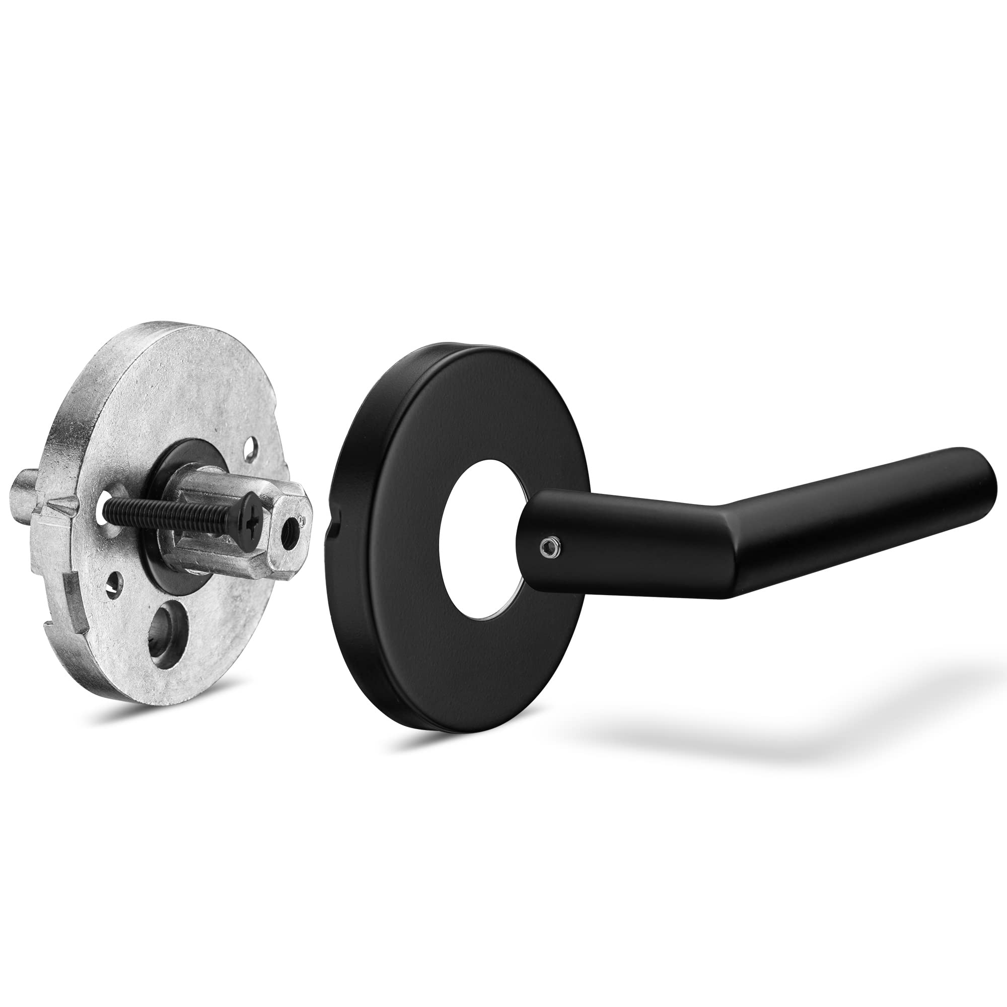 Berlin Modisch 4" x 4" Mortise Spring Hinge with 5/8" Radius Corners, Self Closing, Satin Nickel Finish - Pack of 2 Hinges Item Includes Rubber Wedge Door Stopper 5