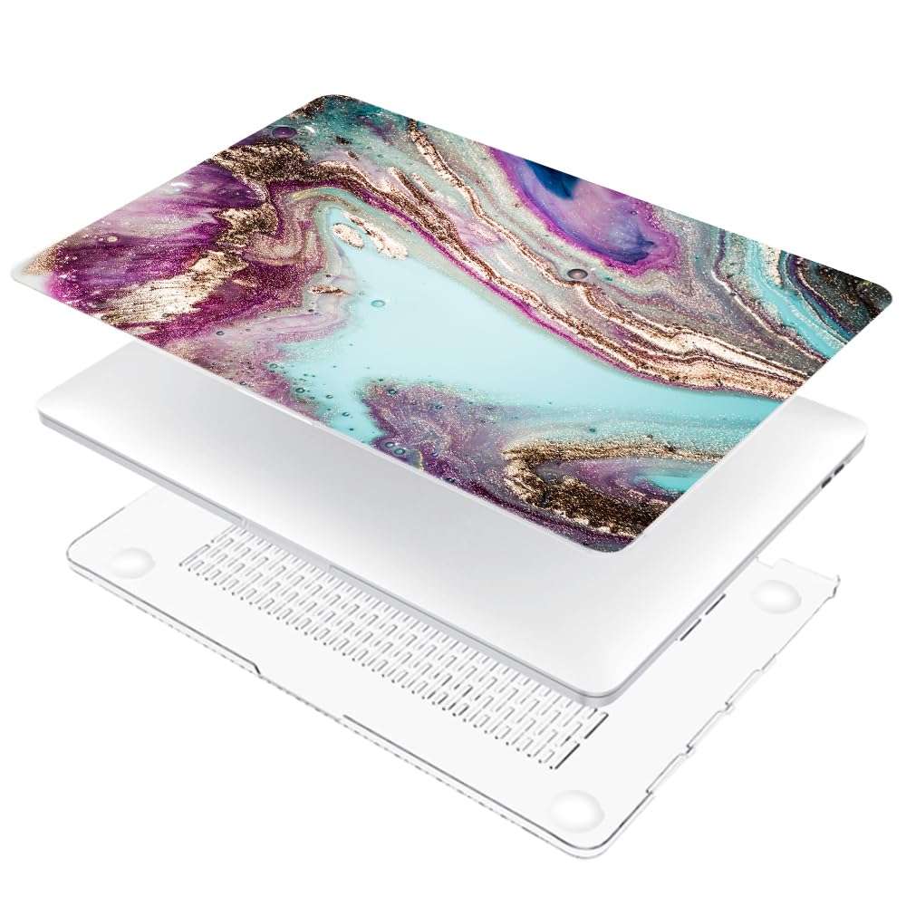 MUSHUI Compatible with MacBook Pro 14 inch Case 2024 2023 2022 2021 M4 M3 M2 M1 Pro Max A3112 A3185 A3401 A2918 A2992 A2779 A2442, Plastic Hard Shell & US Keyboard Cover &Screen Film & Dust Plug, W13 6