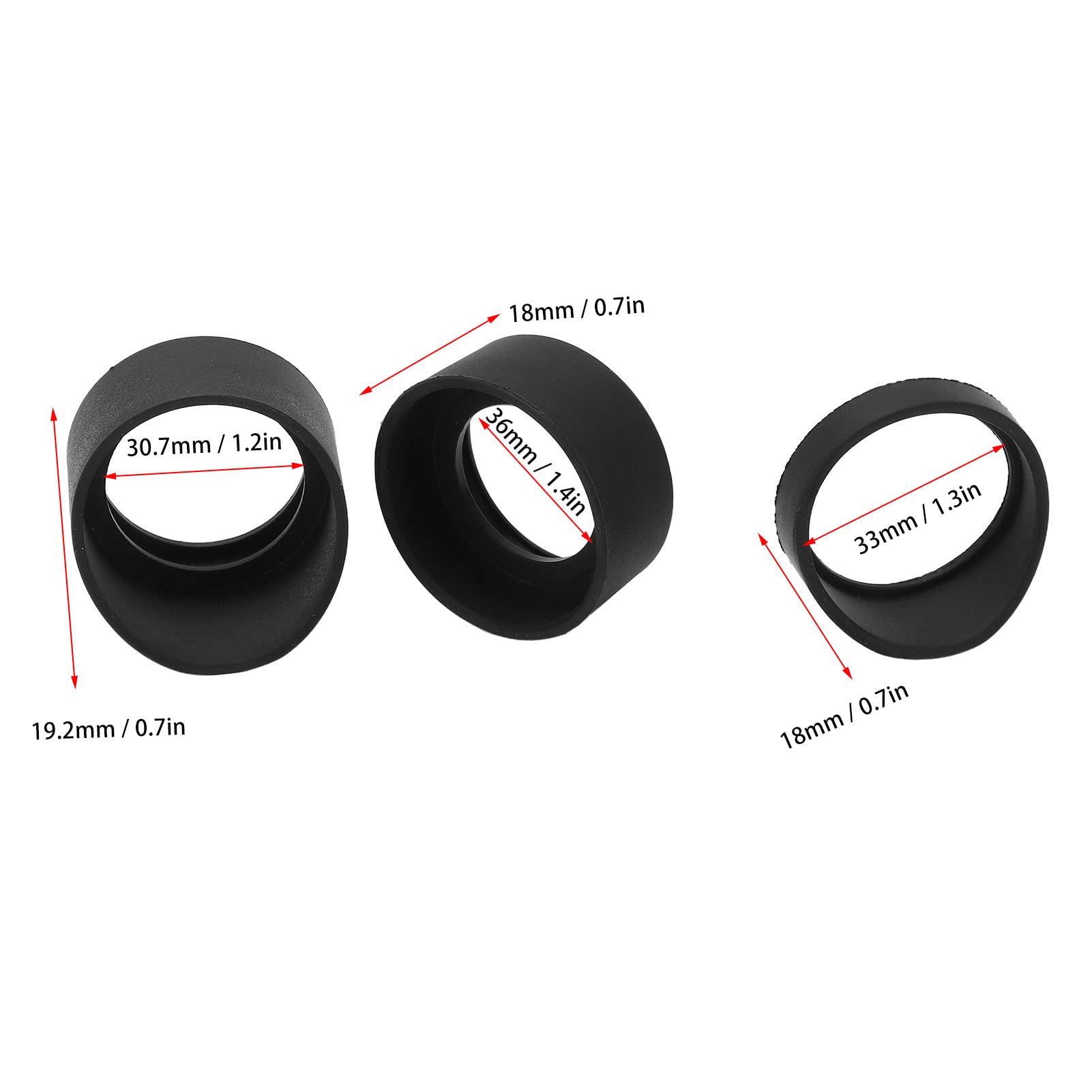 3pcs Soft Rubber Eyepiece Covers, 33mm Inner Diameter Microscope Eyepiece Eyeshields, for AmScope SW, SM and ZM Series Stereomicroscopes 5