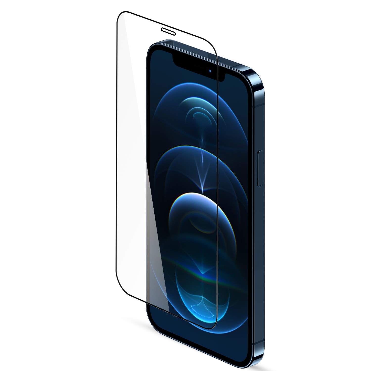 GRIPP® 0.3mm Ultimate 3D Tempered Glass Screen Protector for iPhone 12 & iPhone 12 Pro (6.1") with Edge to Edge Full Coverage and 9H Hardness Anti-Scratch Shockproof Protection Screen Cover Shield- Black