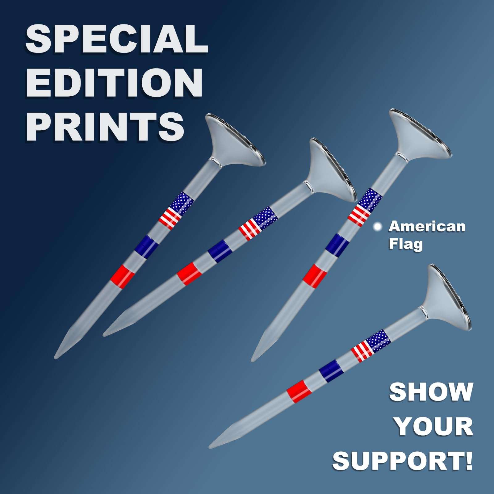 Pulselala Premium Golf Tees, 3 1/4'' Unbreakable Transparent Plastic Golf Tees, Reduces Friction & Side Spin, Golf Accessories Gift for Men American Flag（50 Count） 5