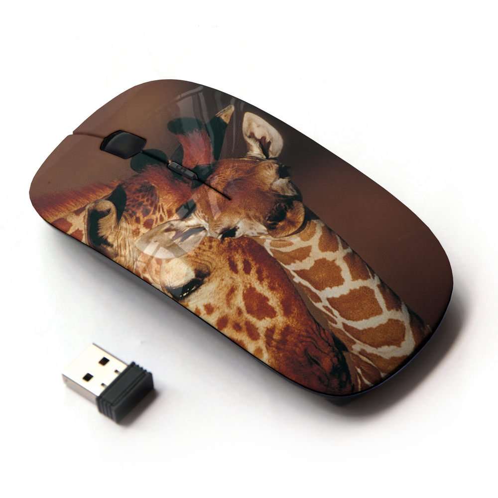 KOOLmouse [ Optical 2.4G Wireless Mouse [ Giraffe Cub Baby Brown Pattern Orange Africa ] 1