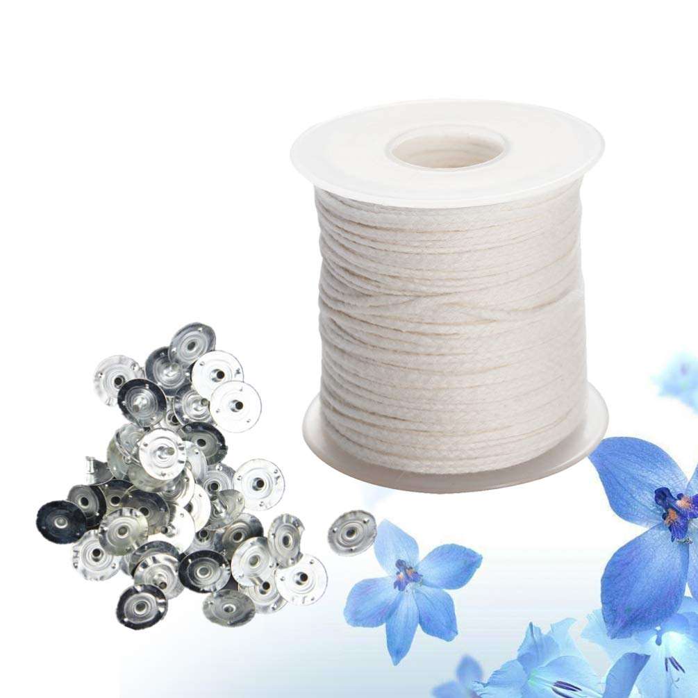 EXCEART 1 Roll 61 Wick Centering Tool DIY Kits DIY Candle Making Metal Stand Candle Making Wick DIY Candle Supply Candle Wick Center Black Outfit Lighter Holder Crafting Supplies with Tray 5