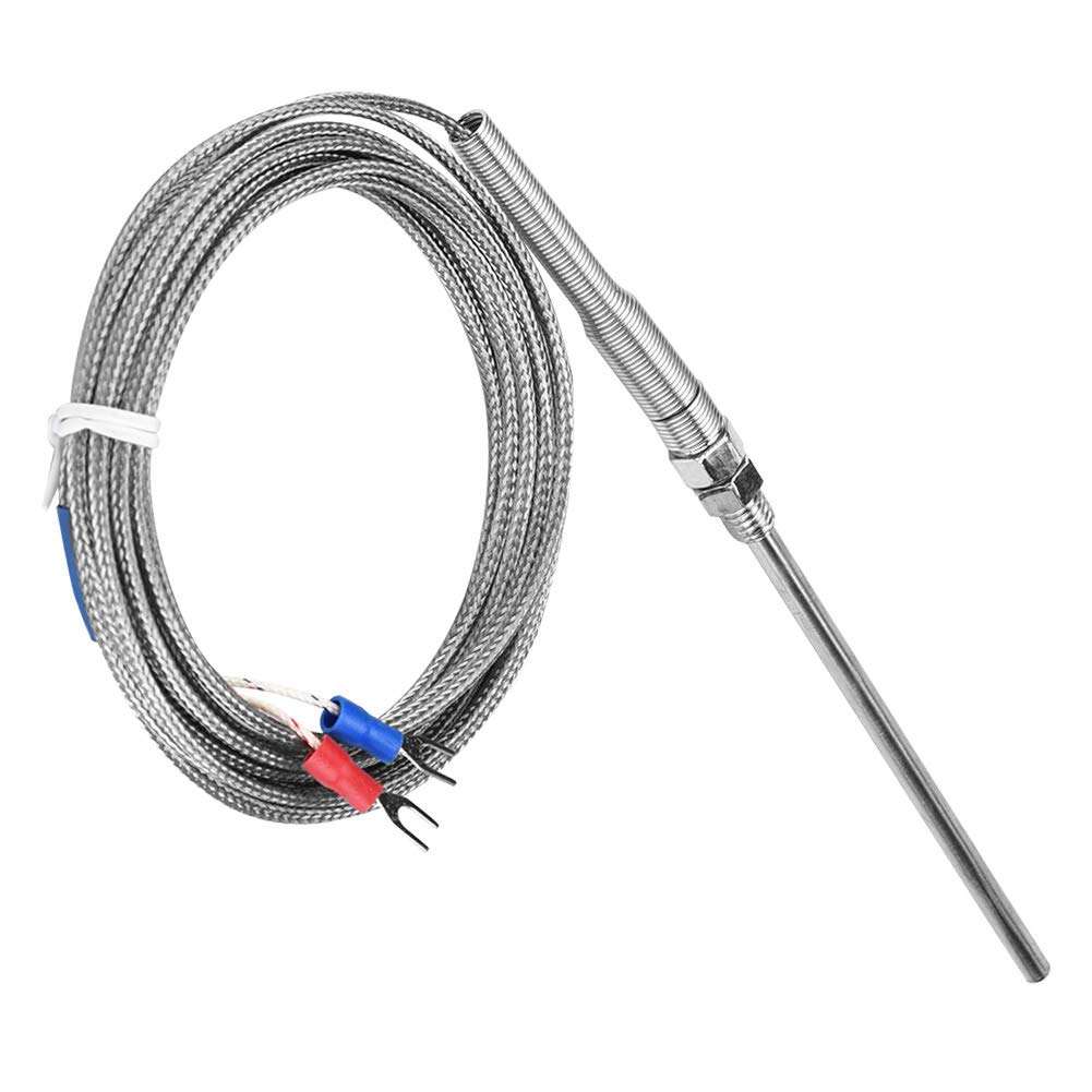 Thermocouple Temperature Sensors Wire K-Type M8 Thread 100mm / 3.9in Probe Length Temperature Range 0~400(4M),Thermocouple Thermometers and Probes 6