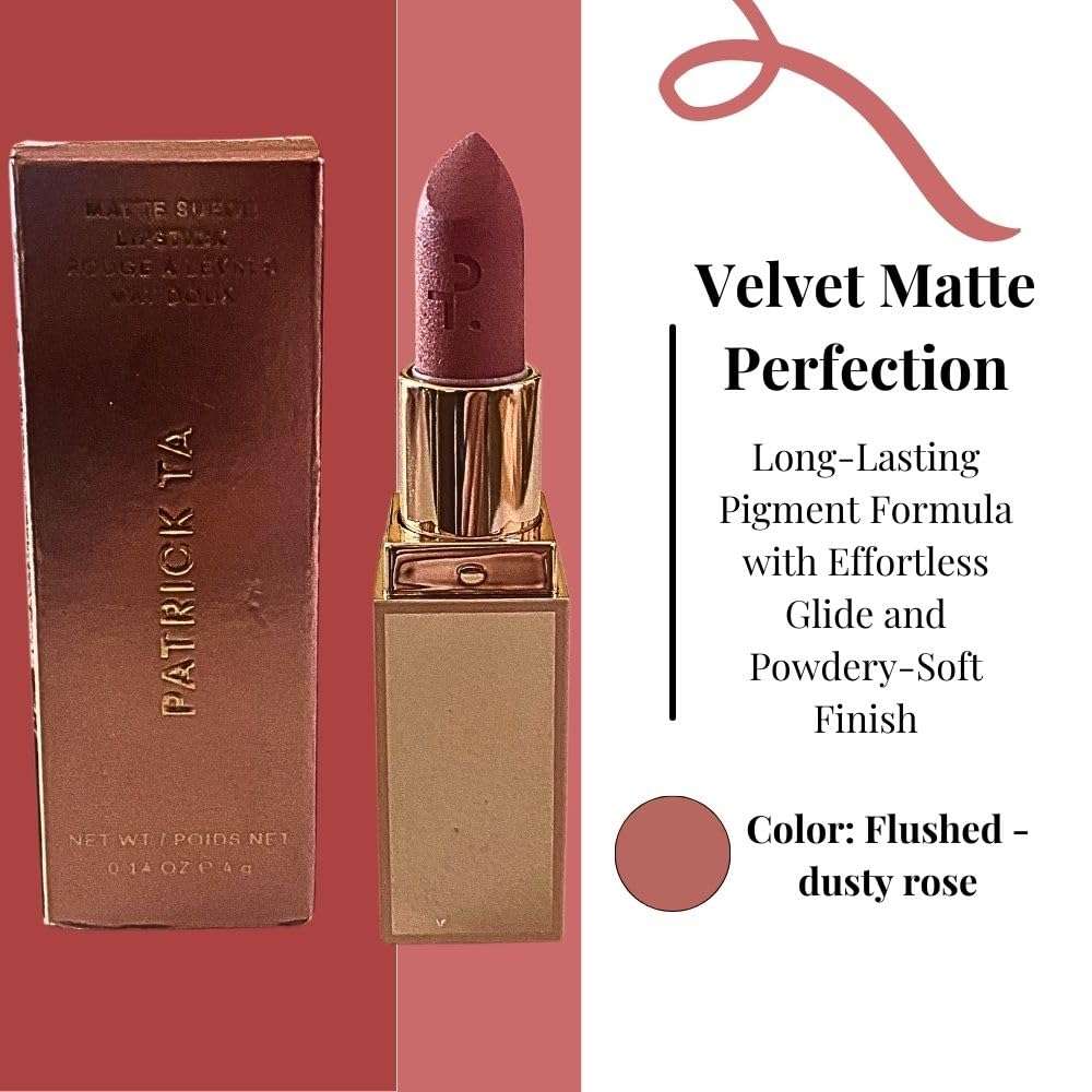 PATRICK TA Major Headlines Matte Suede Lipstick Flushed 5