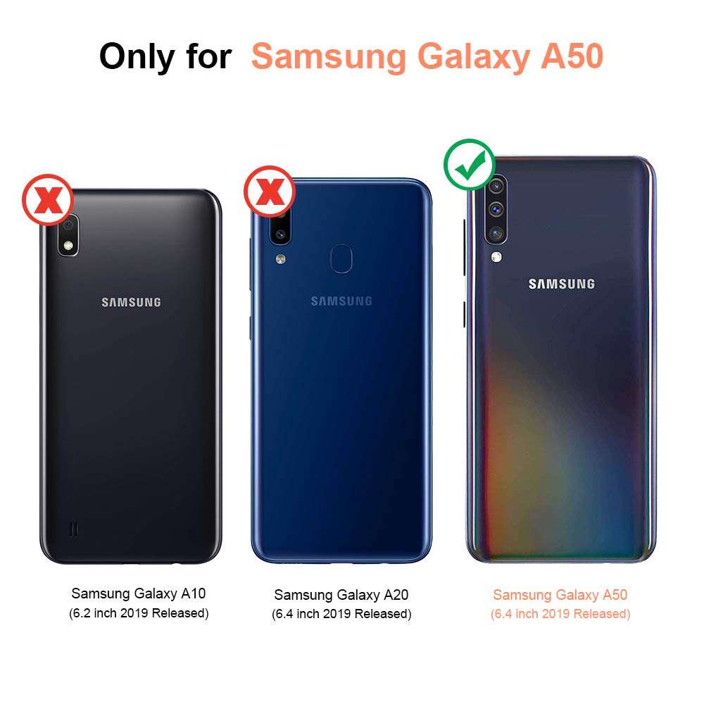 Lxlfcase for Samsung Galaxy A50 Case 6.4 inch Galaxy A50s 2019 Full-Body Rugged Cover Cases Supports Wireless Charging Shockproof Case Designed for Samsung Galaxy A50/A50s (Black+Clear) 2