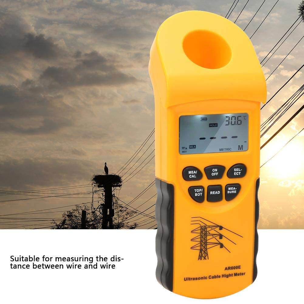 Ultrasonic Cable Height Meter, Thickness Gauge Digital SMART SENSOR AR600E Ultrasonic Cable Height Meter LCD Display 6 Cables Wire Height Tester Measurement 3-23m 3