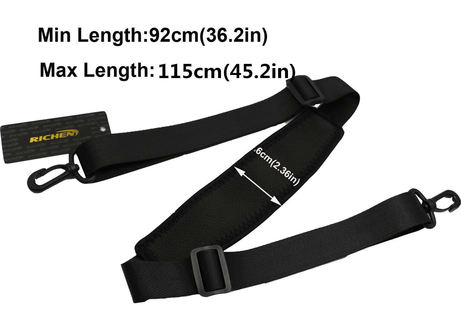 RICHEN Replacement Shoulder Strap Adjustable Luggage/Laptop/Camera Bag Strap with Swivel Hook,Pack of 2,Black 4
