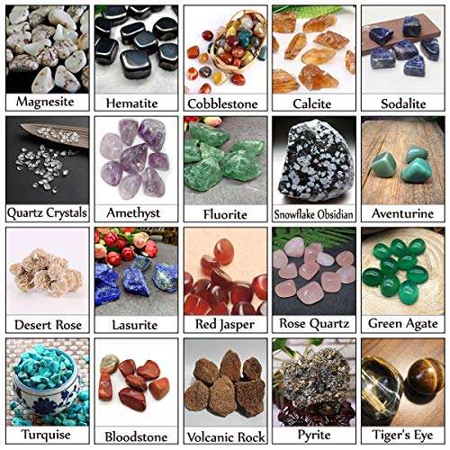 Gemstone Crystal Rock Dig Kit - Science Experiments Toy, Great Educational STEM Gift, Excavate 20 Real Gems Fossils Treasure Geode, Age 4 5 6 7 8 9 10 11 12 Year Old for Kids Boys Girls 3