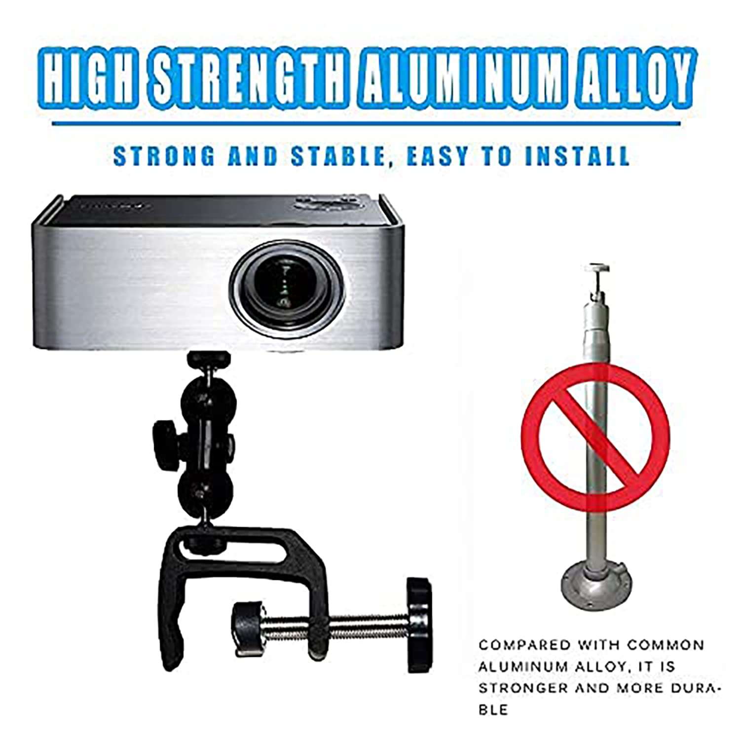 Mini Projector Mount, Angle Adjustable Clamp Mount Stand Projector Magic Articulated Mount Projector Clamp Mount Mini Projector Mount Magic Arm Bed Side Projector Clamp for Mini Camera Projector... 5