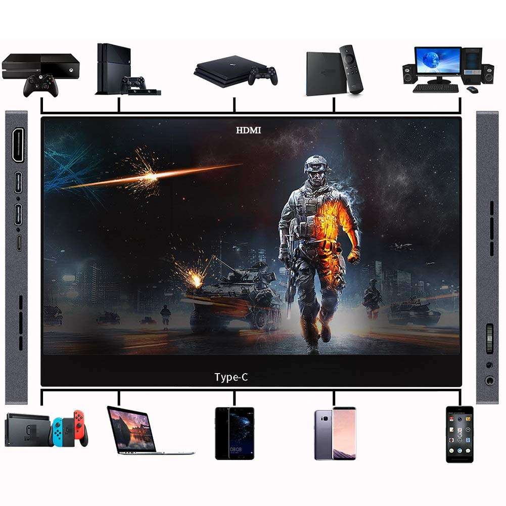 13.3-inch Portable Monitor High-Definition LCD HDMI Interface 1080P Display with Touch for Phone/PC/Office/Game 2