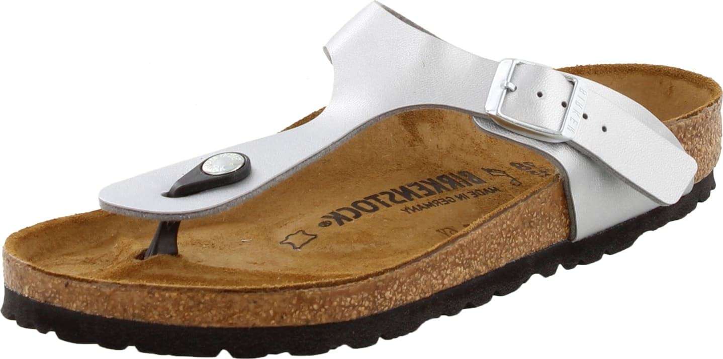Birkenstock Women's Gizeh Thong Sandal, Silver, 37 N EU/6-6.5 2A(N) US 1