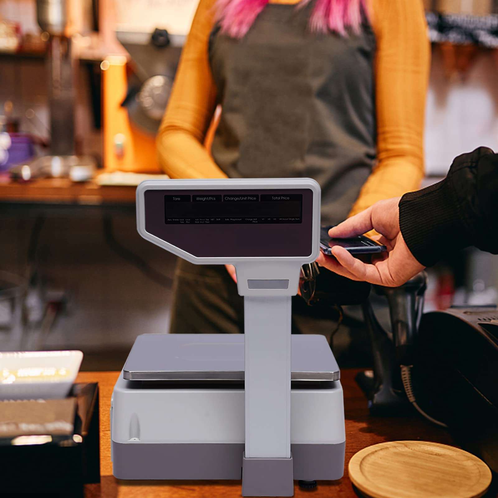 TFCFL Electronic Price Computing Scale Weight Scale w/Thermal Label Printer 30kg max Commercial Electronic Weight Scale w/Thermal Label Printer Supermarket 66LB/30KG 6