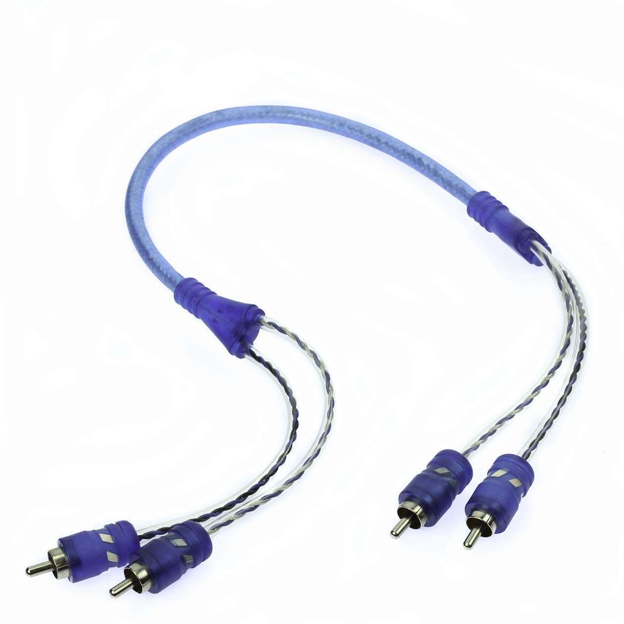 VooDoo Car Audio RCA Interconnect Blue 100% OFC Copper (1.6 FT) 1