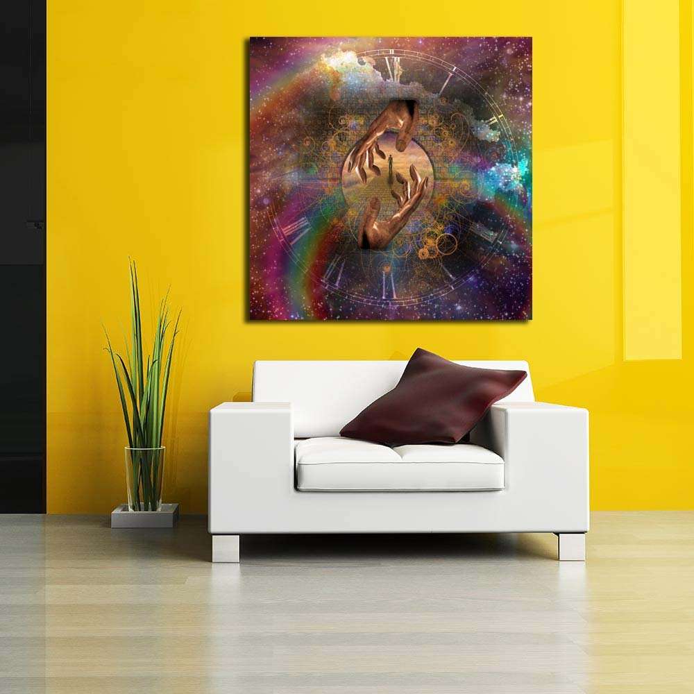 Pitaara Box Man On Spiritual Journey | Peel & Stick Vinyl Wall Sticker for Bedroom & Living Room | 16 x 16 inch (41 x 41 cms) 6