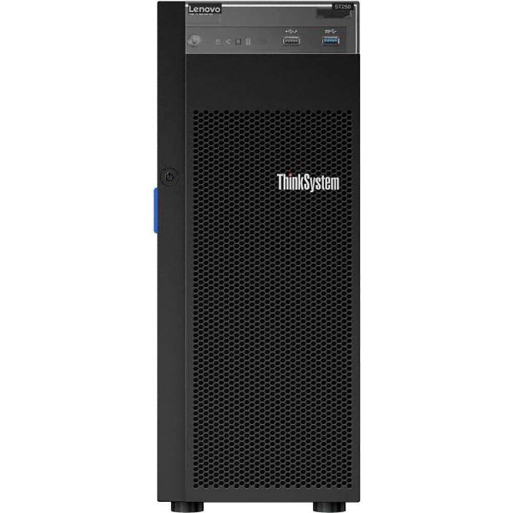 Lenovo ThinkSystem ST250 Tower Server Bundle Including Windows Server 2019, Intel Xeon 3.3GHz CPU, 64GB DDR4 2666MHz RAM, 16TB HDD Storage, JBOD RAID 3