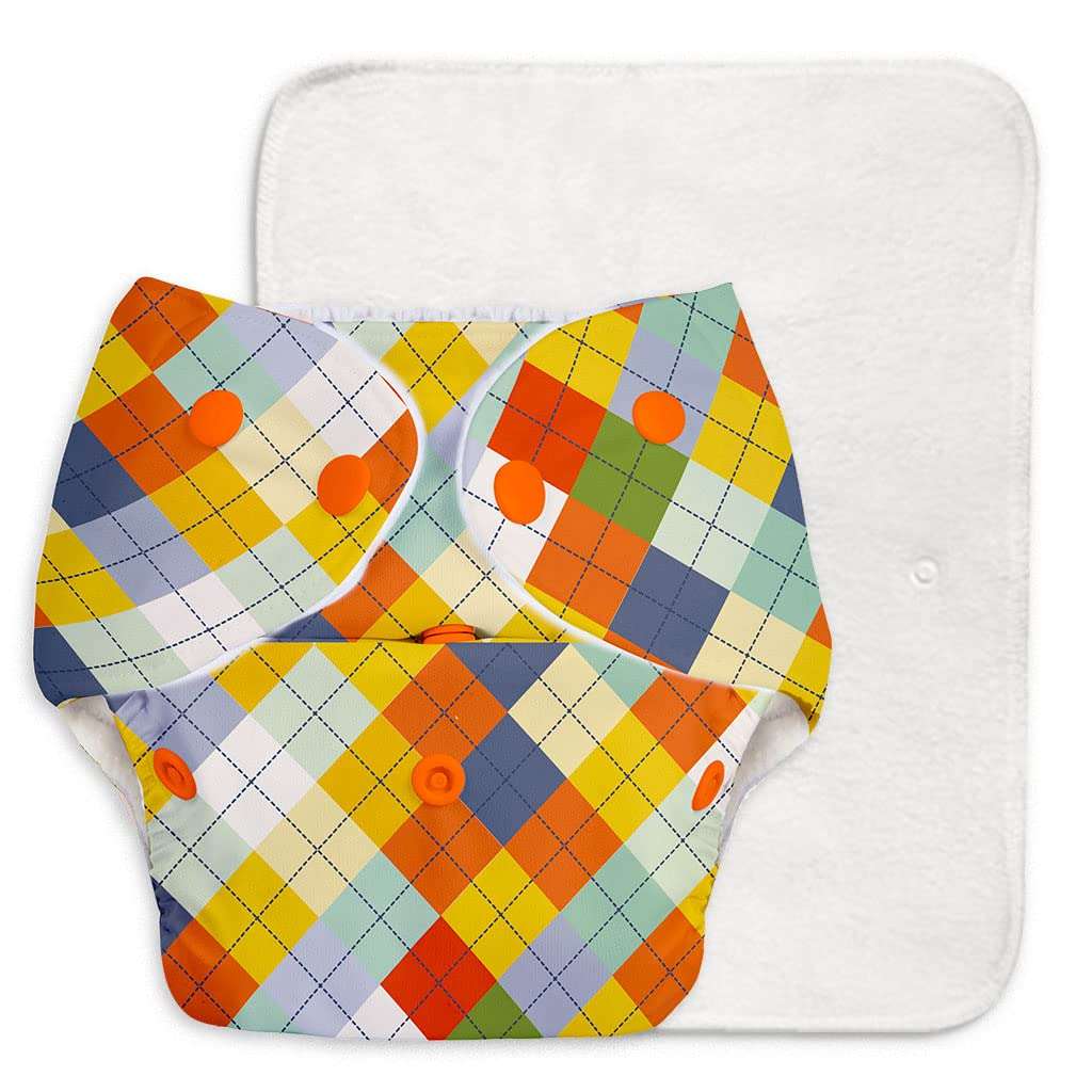 BASIC Pack of 4 Freesize Adjustable, Washable and Reusable Cloth Diaper for babies 0-3 Years | One Size Adjustable Diapers (Pack of 4 diapers+ 4 inserts) Assorted prints 6