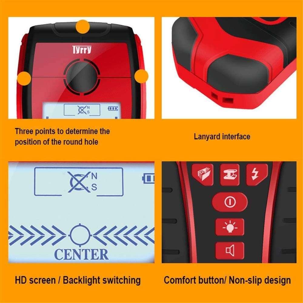 U5GAAALPPQ9 Stud Finder Sensor Wall Scanner 4 in 1 Electronic Stud Sensor Locator Wood Beam Joist Wall Detector Edge Center Finding Compatible with Wood Live AC Wire Metal Studs Detection 5