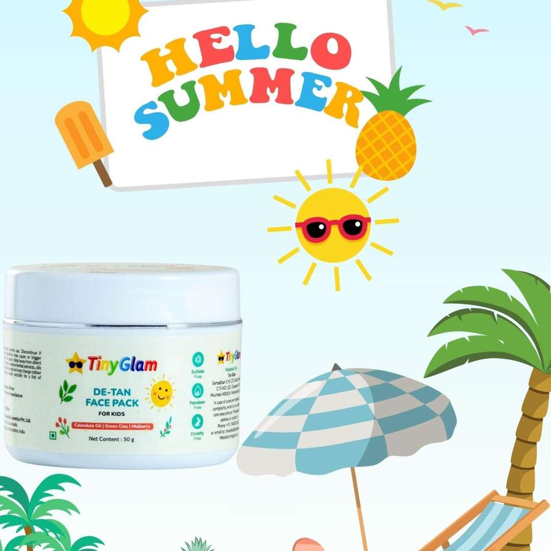TinyGlam Kids De-Tan Face Pack for 4–16 Years | Brightening & Tan Removal | Natural Clay & Fruit Extracts | Gentle on Sensitive Skin | Sulphate & Paraben Free | 50 Gram 3